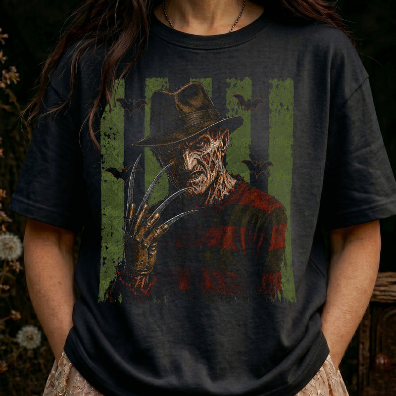 Striped With Bats: Freddy Krueger - DTF Transfer