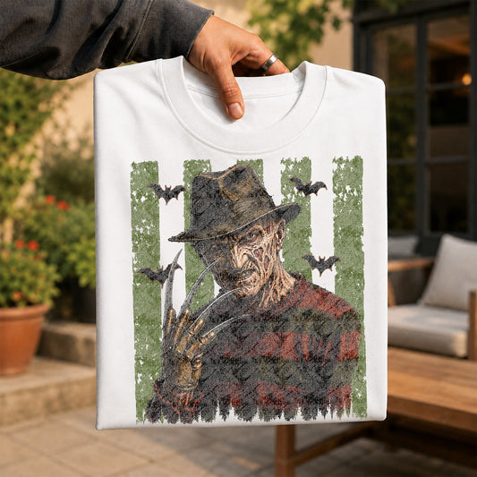 Striped With Bats: Freddy Krueger - DTF Transfer