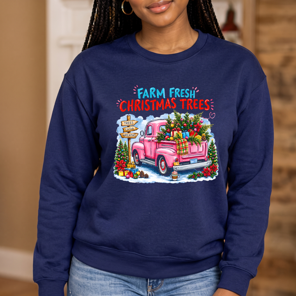 Pink Vintage Truck Holiday DTF Transfer
