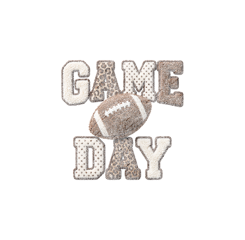Faux 3D Chenille Game Day Football - DTF Transfer