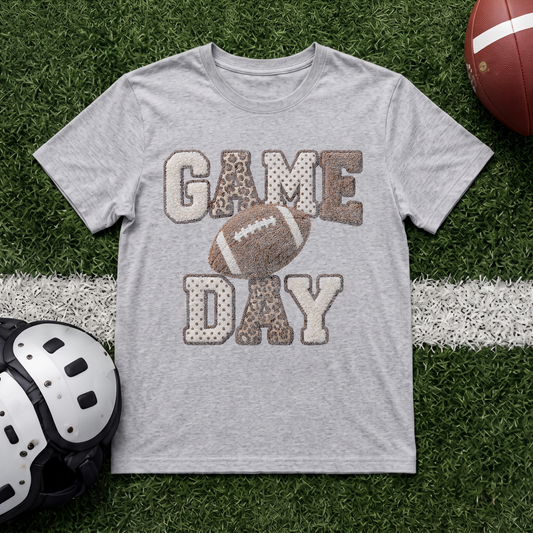 Faux 3D Chenille Game Day Football - DTF Transfer