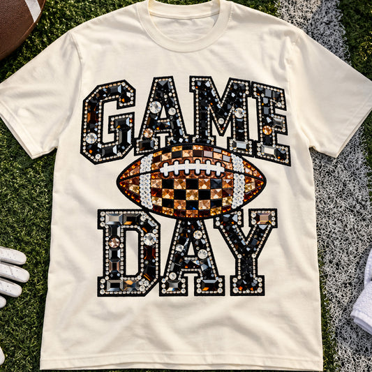 Faux Gemstone Game Day Football - DTF Transfer