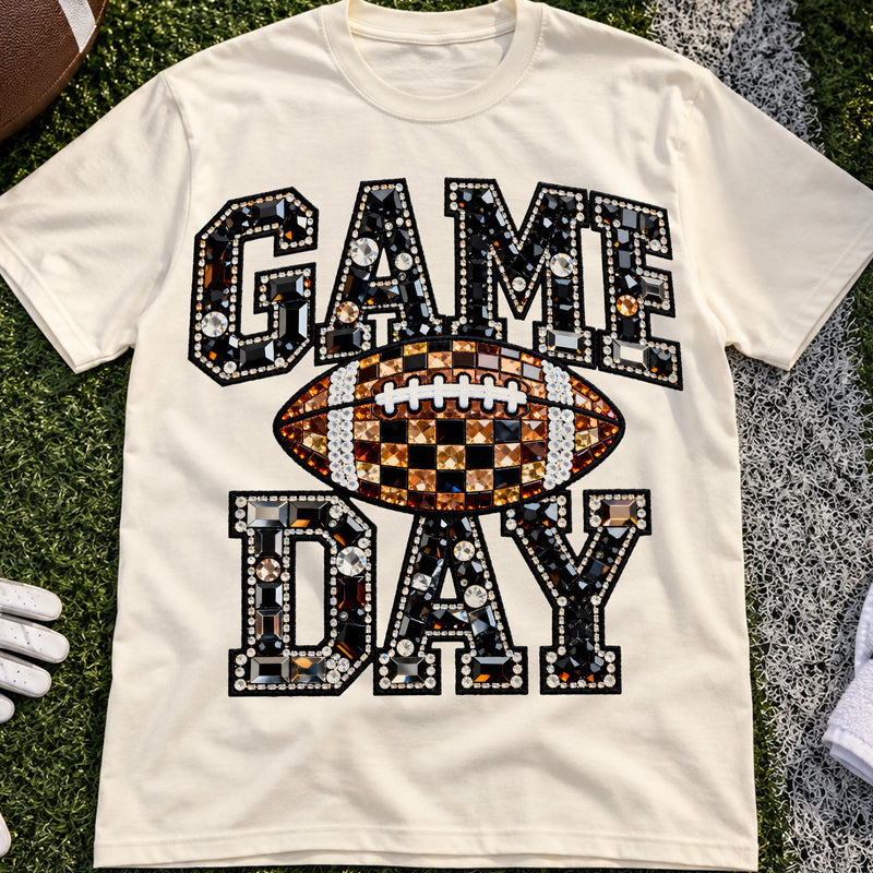 Faux Gemstone Game Day Football - DTF Transfer