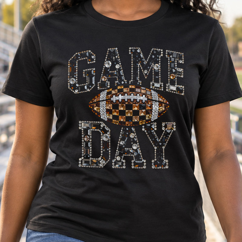 Faux Gemstone Game Day Football - DTF Transfer