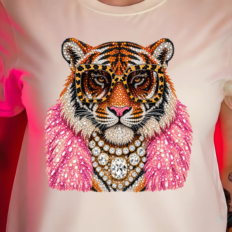 Boujee Faux Sparkly Tiger - DTF Transfer
