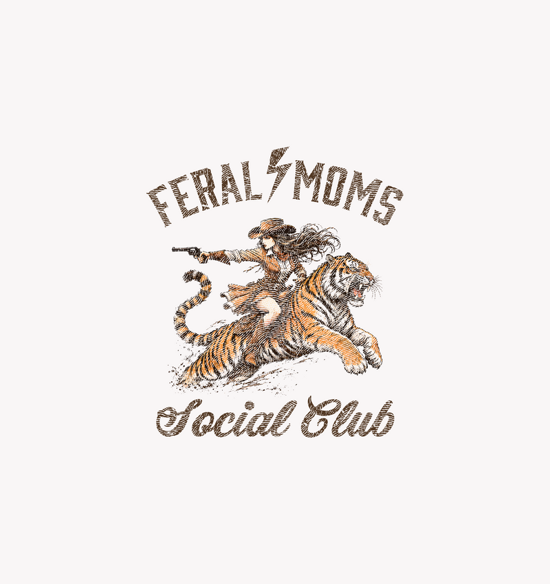 Feral Moms Social Club Outlaw Cowgirl Tiger - DTF Transfer
