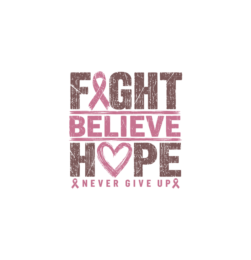 Distressed Pink Ribbon Stack DTF Transfer
