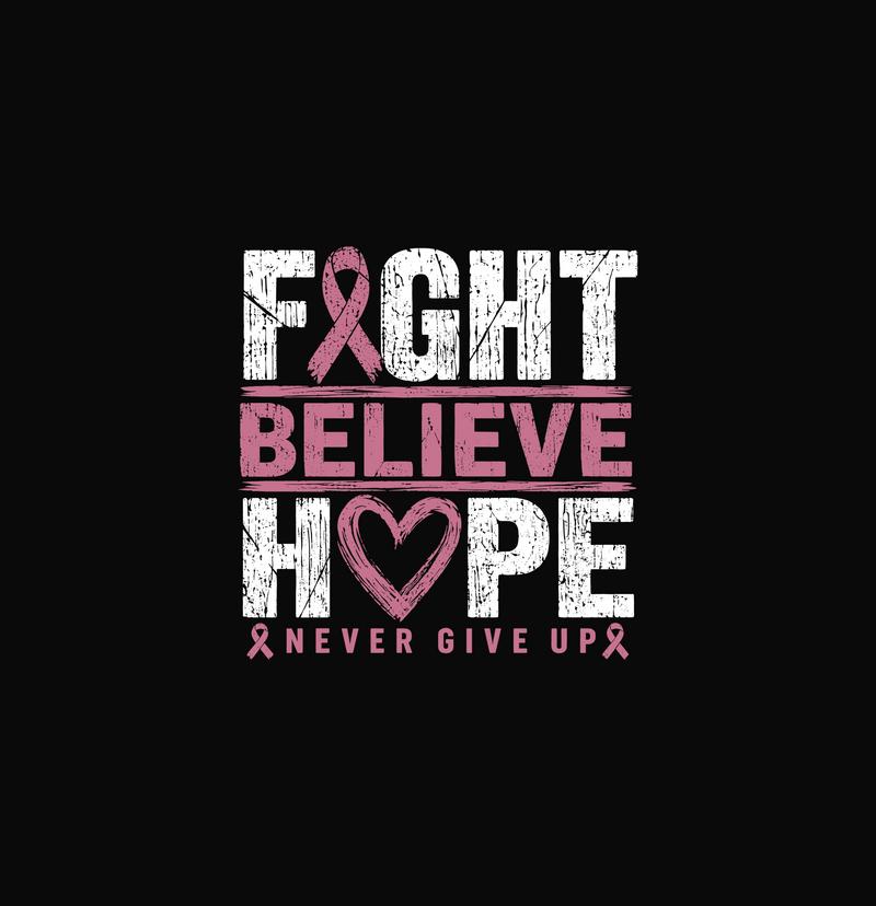 Distressed Pink Ribbon Stack DTF Transfer
