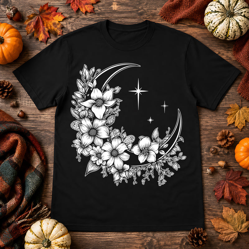 Botanical Crescent Moon - DTF Transfer