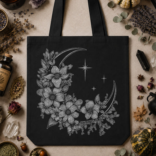 Botanical Crescent Moon - DTF Transfer