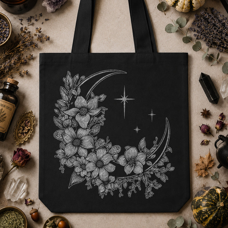 Botanical Crescent Moon - DTF Transfer