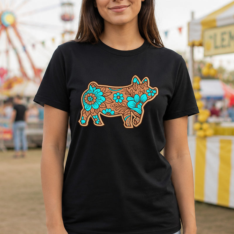 Floral Mandala Pig - DTF Transfer