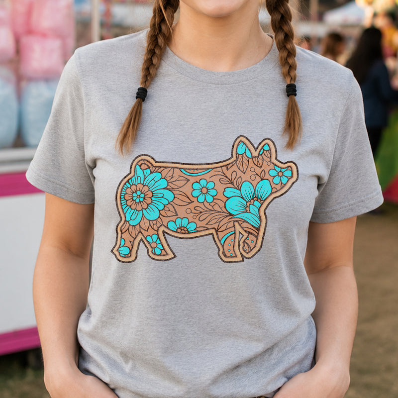 Floral Mandala Pig - DTF Transfer