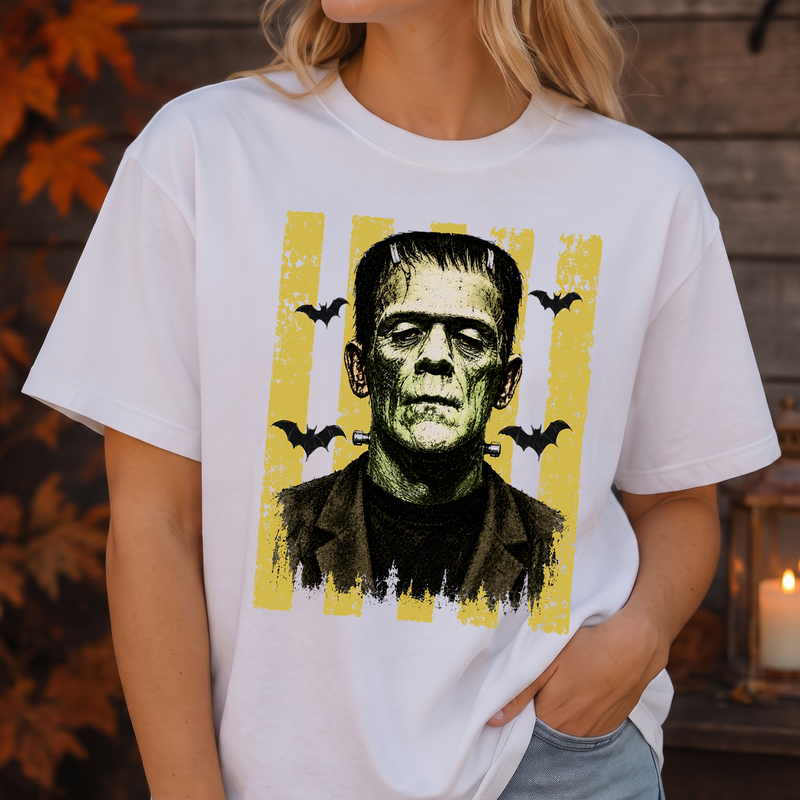 Distressed Mustard Stripes & Bats DTF Transfer