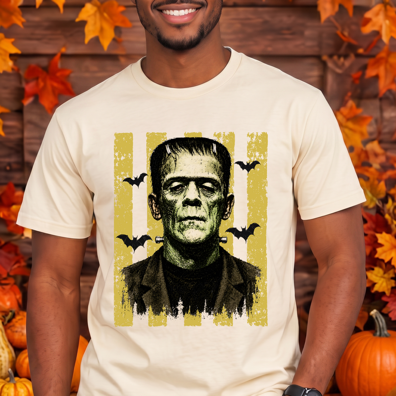 Distressed Mustard Stripes & Bats DTF Transfer