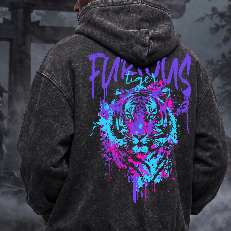 Electric Purple & Cyan Splatter Streetwear DTF Transfer
