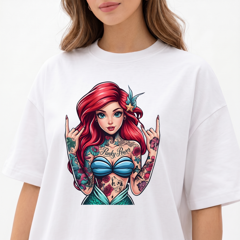 Punky Power Tattooed Mermaid - DTF Transfer