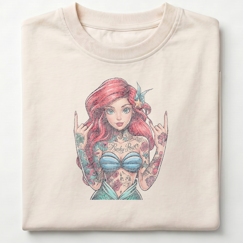 Punky Power Tattooed Mermaid - DTF Transfer