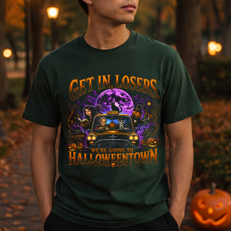 Get In, Losers, We're Going To Halloweentown Taxi - DTF Transfer