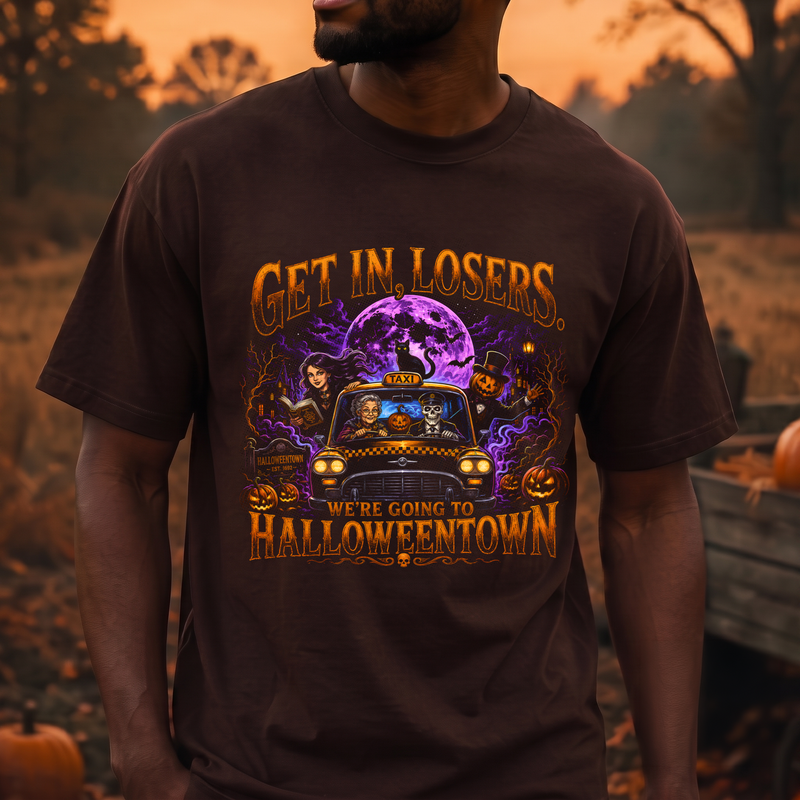 Get In, Losers, We're Going To Halloweentown Taxi - DTF Transfer