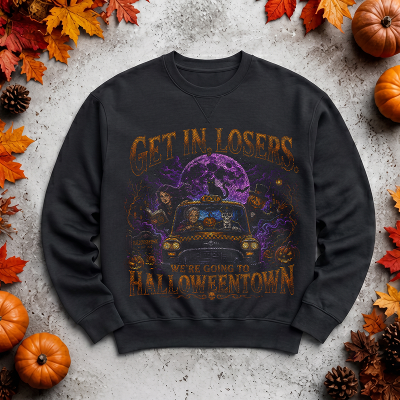 Get In, Losers, We're Going To Halloweentown Taxi - DTF Transfer
