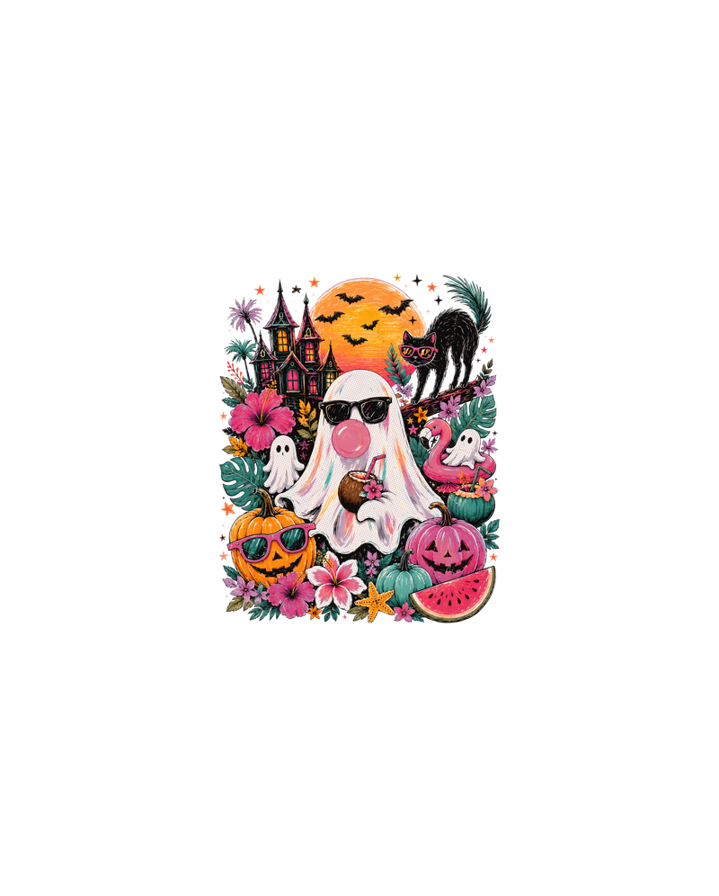 Ghost Summer Vintage Summerween Collage - DTF Transfer