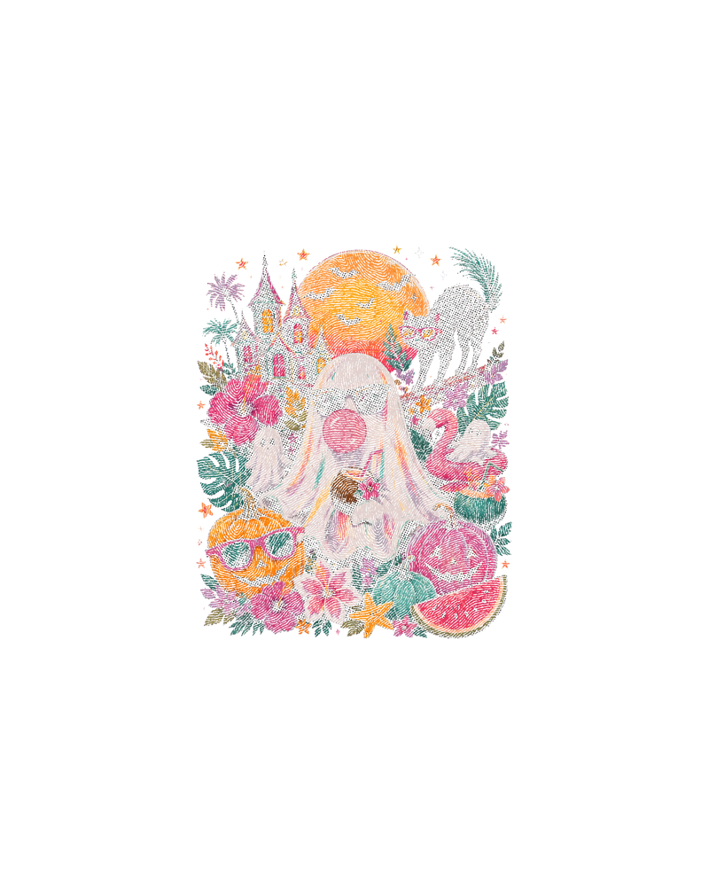 Ghost Summer Vintage Summerween Collage - DTF Transfer