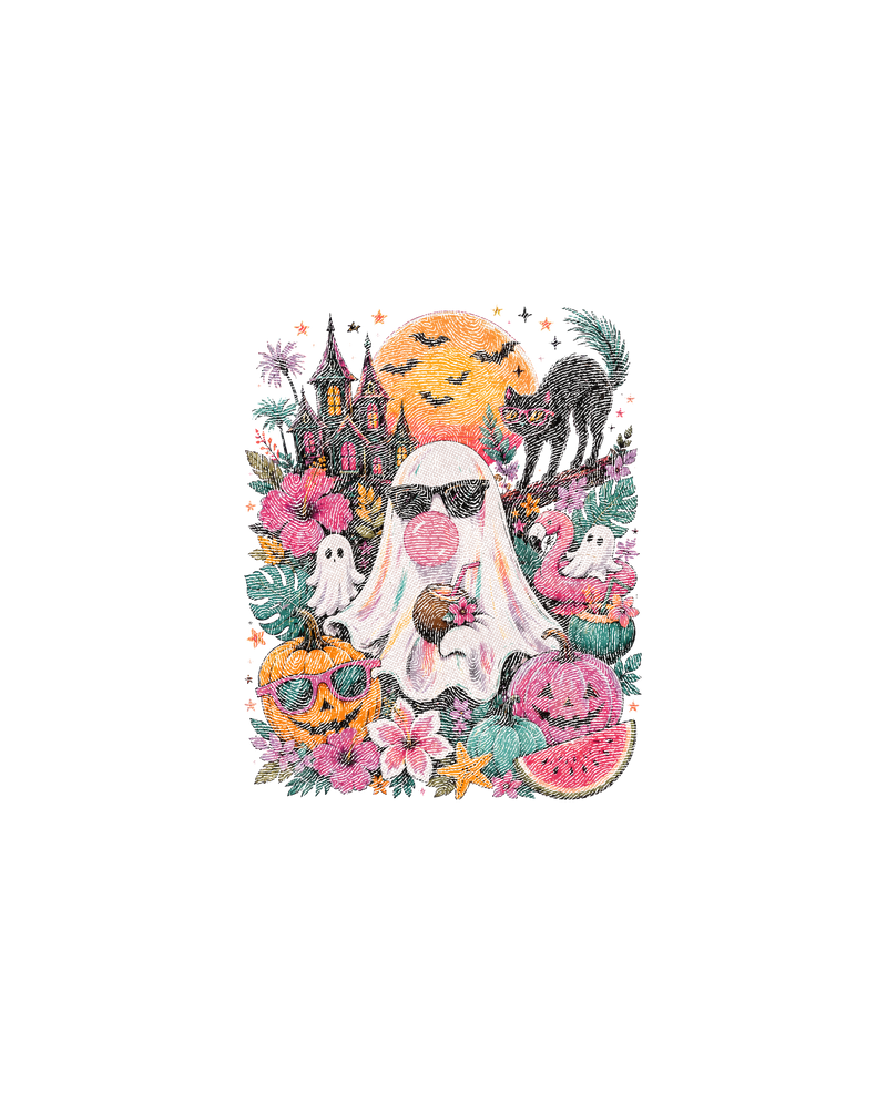 Ghost Summer Vintage Summerween Collage - DTF Transfer