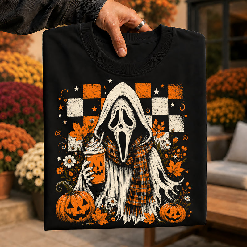 Cozy Ghostface & Iced Coffee Checkered - DTF Transfer
