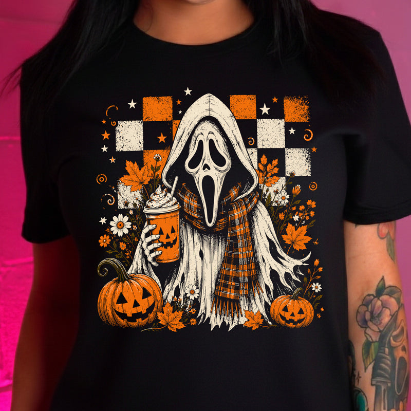 Cozy Ghostface & Iced Coffee Checkered - DTF Transfer