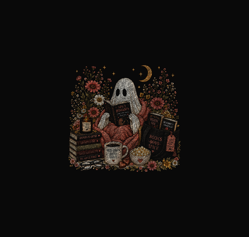Cozy Ghost Spicy Reader Bookish Autumn - DTF Transfer