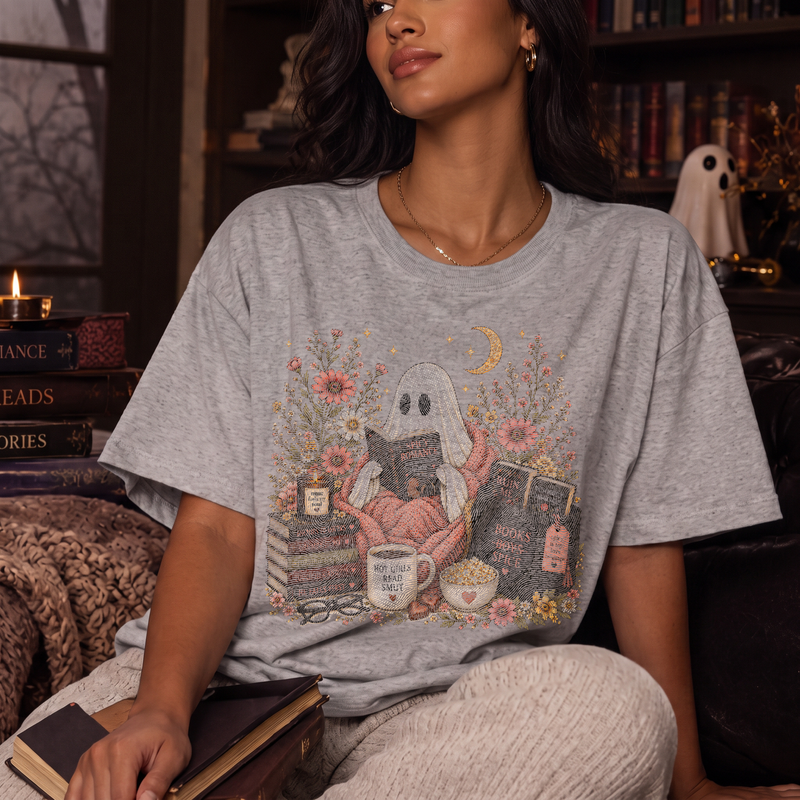 Cozy Ghost Spicy Reader Bookish Autumn - DTF Transfer