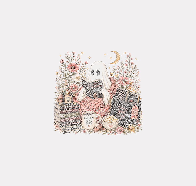Cozy Ghost Spicy Reader Bookish Autumn - DTF Transfer