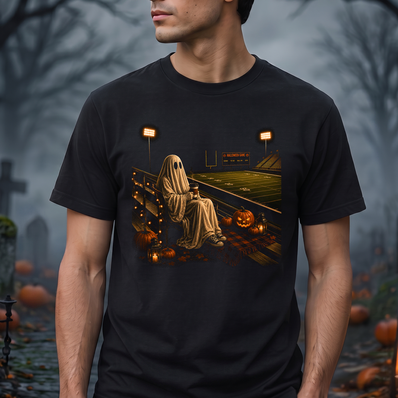 Ghostly Pumpkin Halloween Game Stadium Bleachers - DTF Transfer