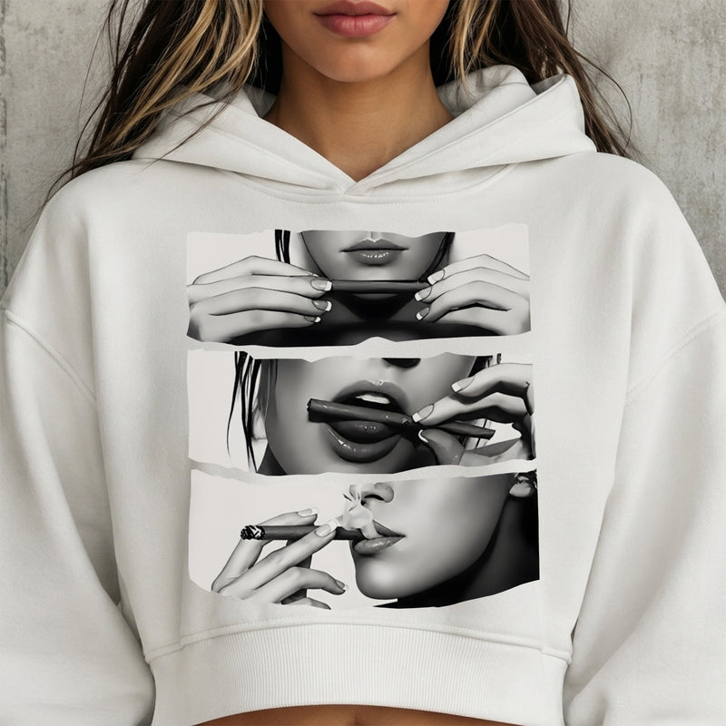 Roll, Lick, Smoke - Girl Rolling Blunt - DTF Transfer