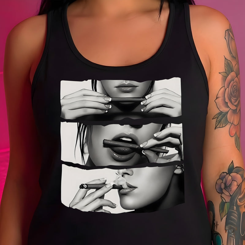 Roll, Lick, Smoke - Girl Rolling Blunt - DTF Transfer