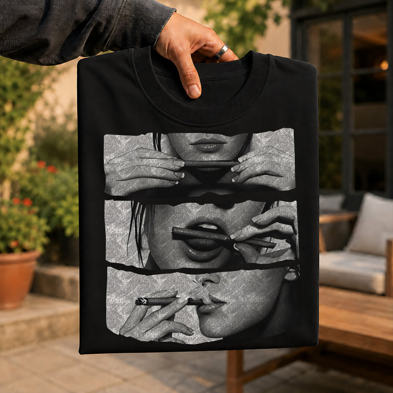 Roll, Lick, Smoke - Girl Rolling Blunt - DTF Transfer