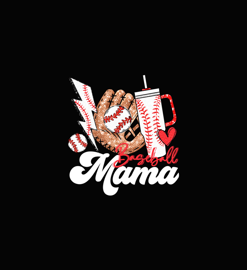 Glitter Sparkle Baseball Mama - DTF Transfer