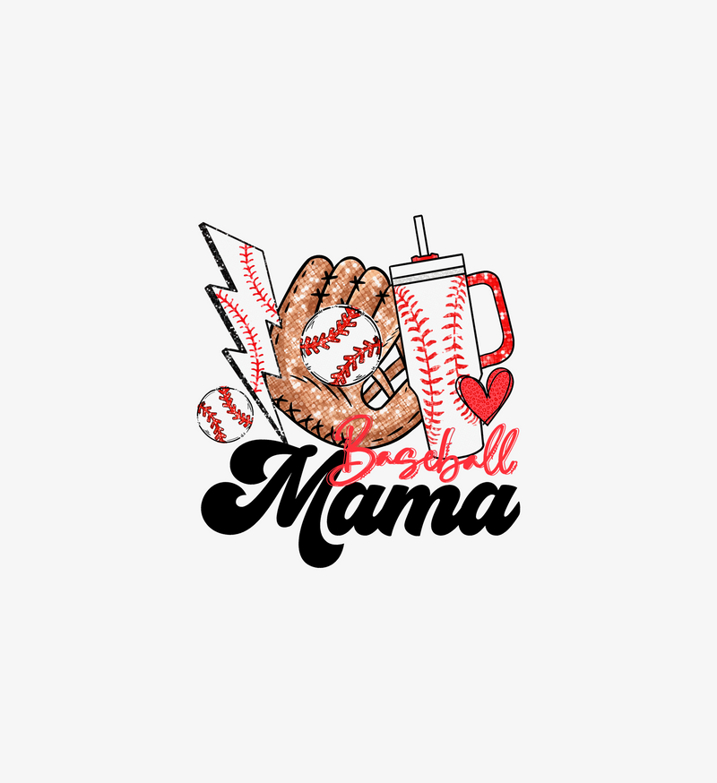 Glitter Sparkle Baseball Mama - DTF Transfer