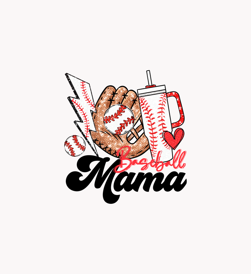 Glitter Sparkle Baseball Mama - DTF Transfer
