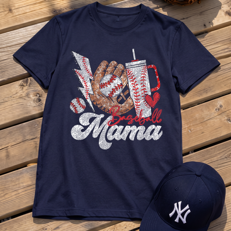 Glitter Sparkle Baseball Mama - DTF Transfer