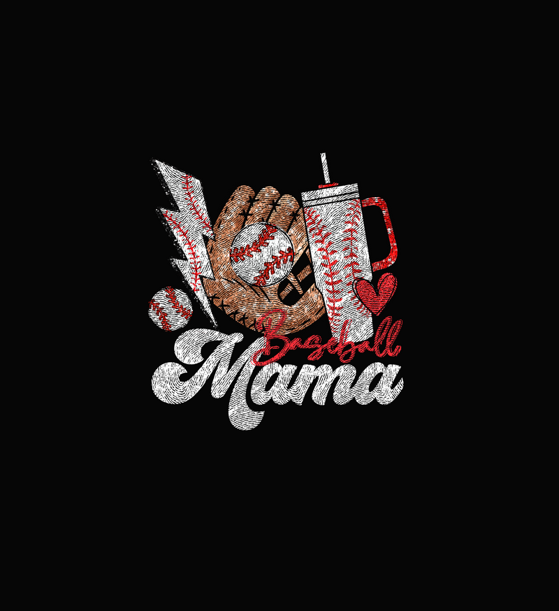 Glitter Sparkle Baseball Mama - DTF Transfer