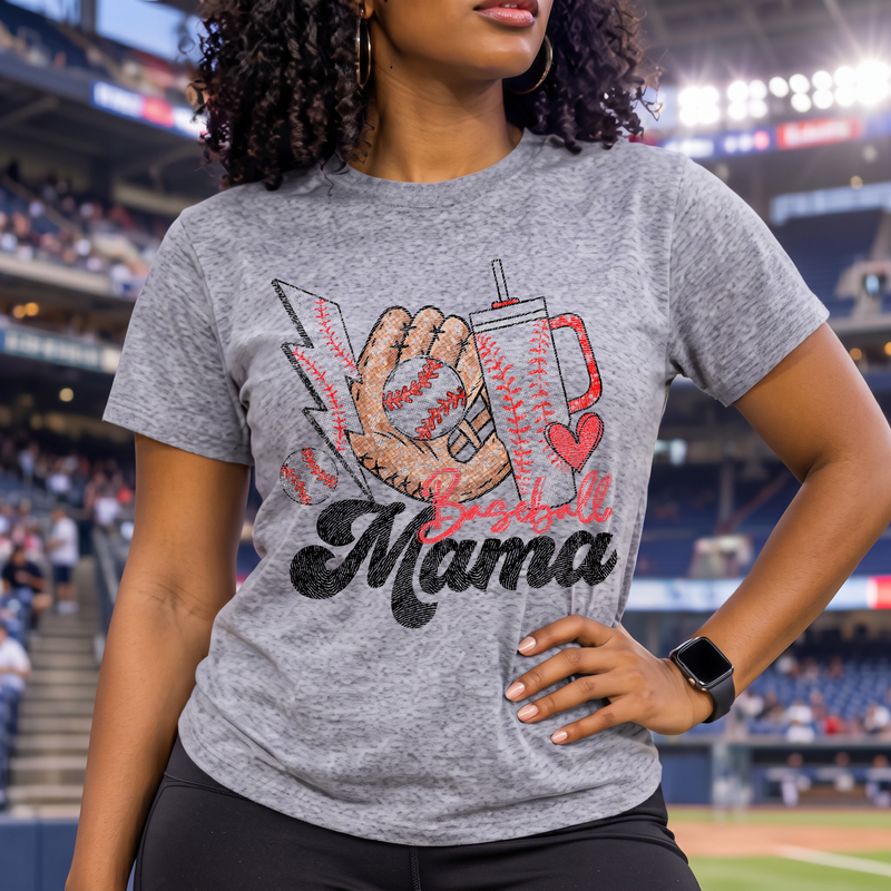 Glitter Sparkle Baseball Mama - DTF Transfer