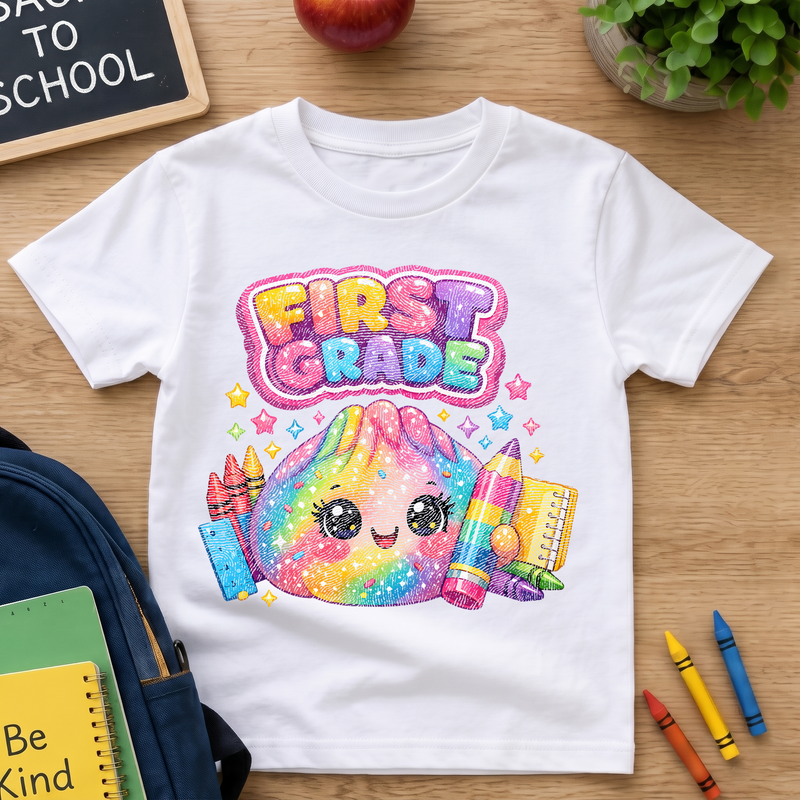 Glitter Dumpling First Grade Kawaii Back-to-School - DTF Transfer