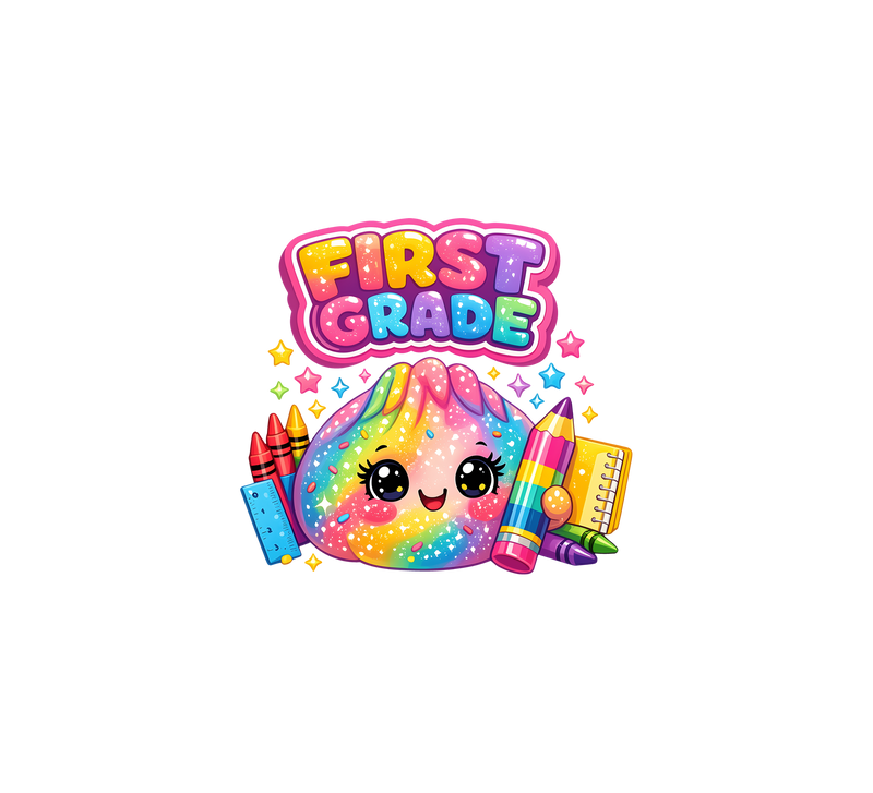 Glitter Dumpling First Grade Kawaii Back-to-School - DTF Transfer