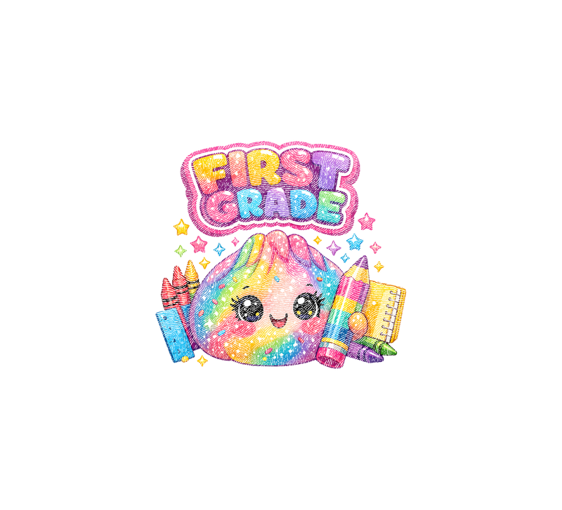 Glitter Dumpling First Grade Kawaii Back-to-School - DTF Transfer