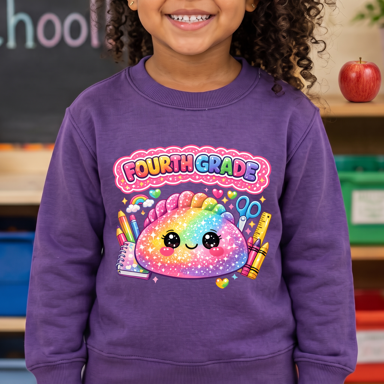 Glitter Dumpling Fourth Grade Kawaii Back-to-School - DTF Transfer
