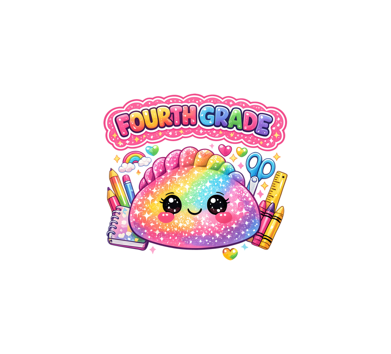 Glitter Dumpling Fourth Grade Kawaii Back-to-School - DTF Transfer