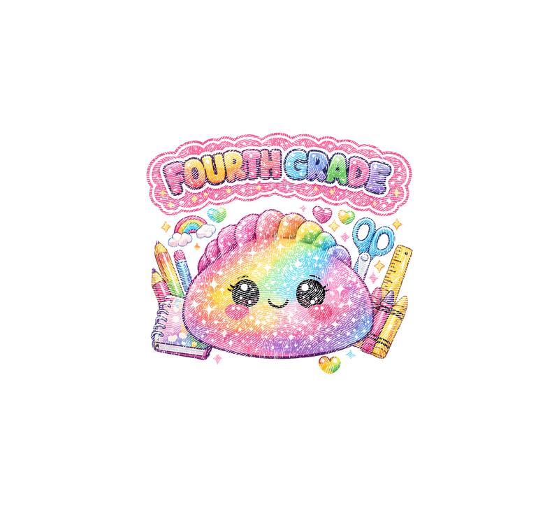 Glitter Dumpling Fourth Grade Kawaii Back-to-School - DTF Transfer