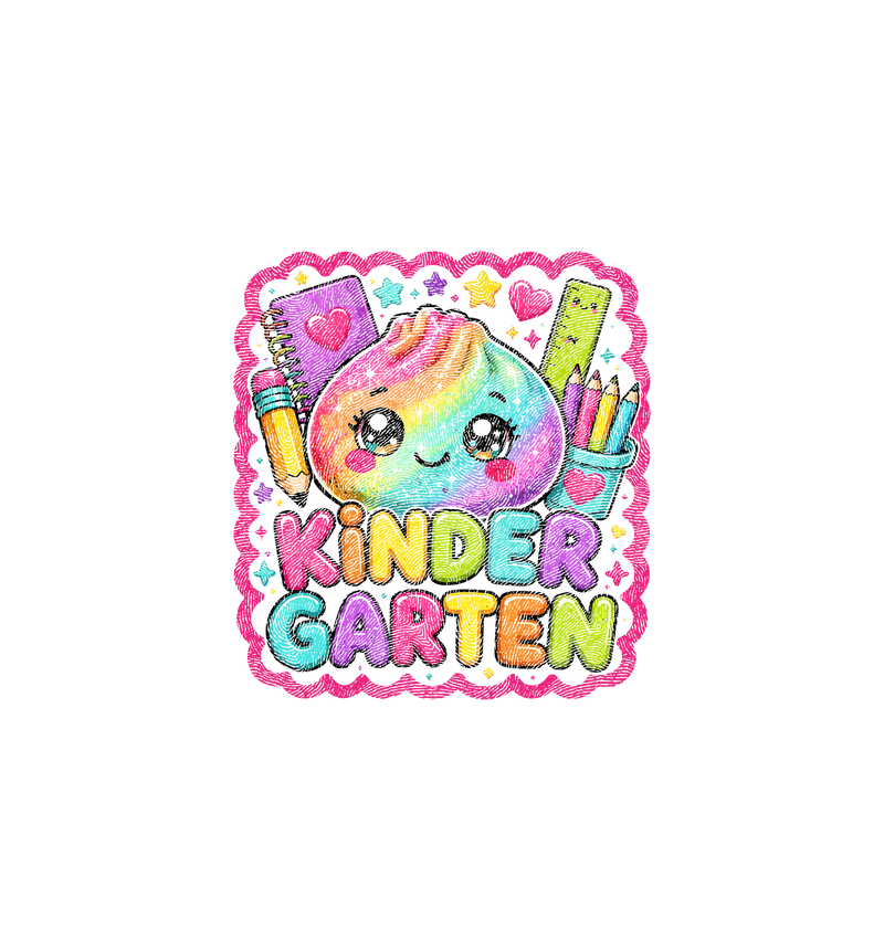 Glitter Dumpling Kindergarten Kawaii Back-to-School - DTF Transfer